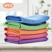 GARENAS 5/10 Pack Easy Clean Nanoscale Cloth 40 X 30cm Lint Free Microfibre Cloth Reusable Microfibre Cleaning Cloths for Glass, Mirrors, Car, Kitchen